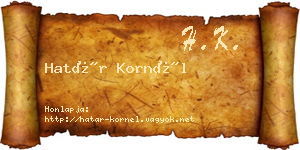 Határ Kornél névjegykártya
